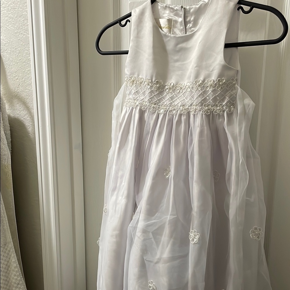 Elegant White Flower Girl Dress